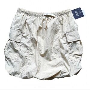Grayson Threads Girls L 10 12 Cream Bubble Skirt Cargo Utility Pockets NWT